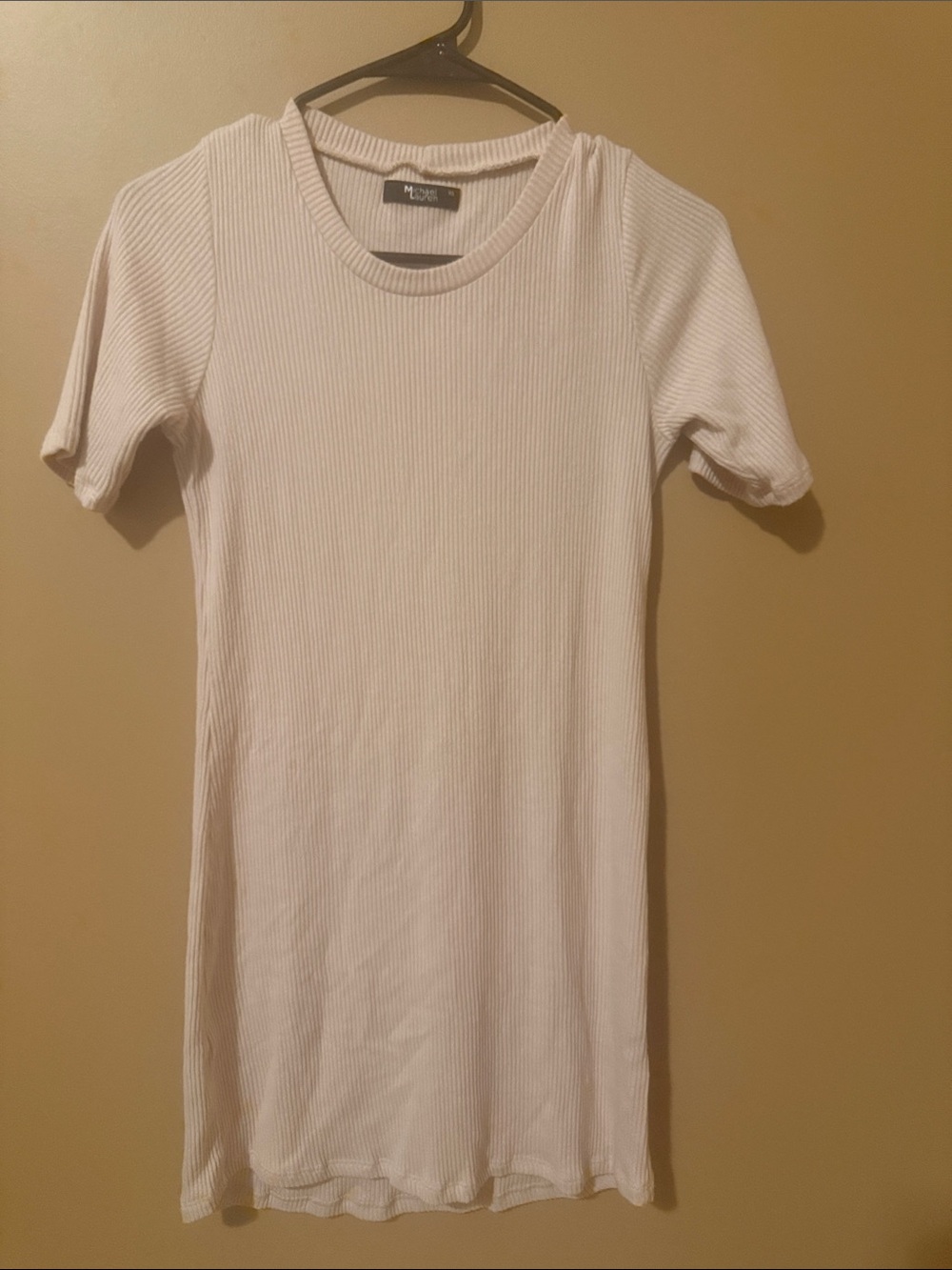 Michael Lauren dusty pink ribbed t shirt dress